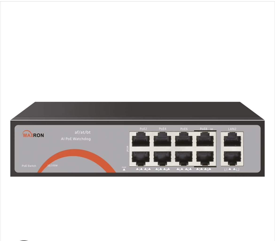 سویچ شبکه مکسرون مدلMSW_3008FPB_2FL-120i ظرفیت ۸پورت Poe